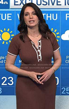 Maria’s brown ribbed polo dress on Today