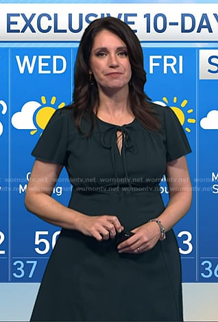 Maria’s green tie neck dress on Today