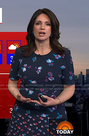 Maria’s navy floral dress on Today