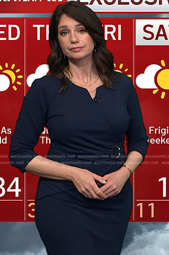 Maria’s navy ring waist detail sheath dress on Today