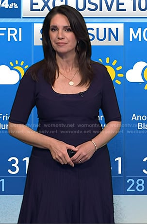 Maria’s purple scoop neck dress on Today