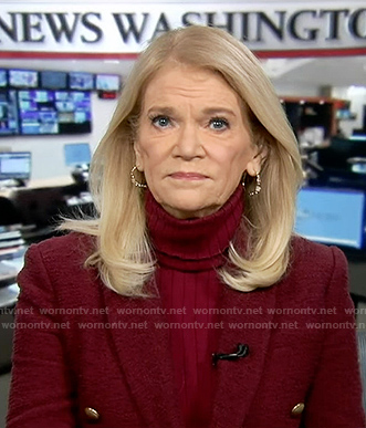Martha’s burgundy tweed blazer on Good Morning America