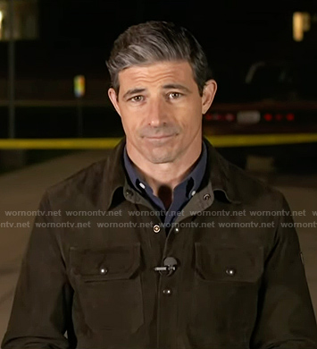 Matt Gutman’s moss green suede jacket on Good Morning America
