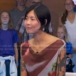 May Hong’s floral cowl neck dress on Good Morning America