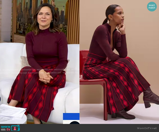 Me + Em Half Zip Maxi Dress worn by Maggie Rulli on Good Morning America