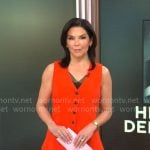 Meg Oliver’s red vest on CBS Mornings