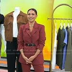 Melissa’s brown belted blazer and pants on Today