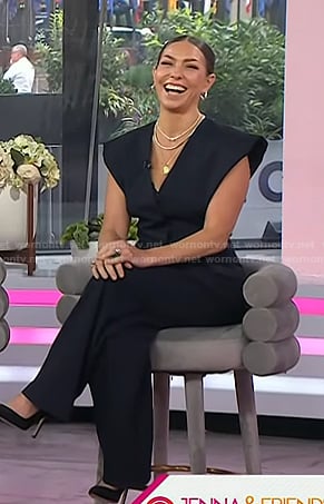 Melissa’s pinstripe top and pants on Today