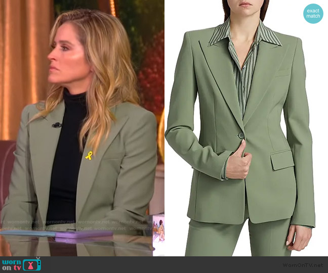 Michael Kors Collection Georgina Stretch Virgin-Wool Single-Breasted Blazer worn by Sara Haines on The View