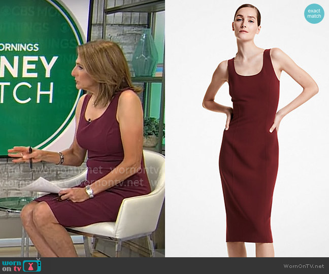 Michael Kors Stretch Wool Crepe Sheath Dress worn by Jill Schlesinger on CBS Mornings