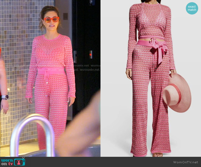 Milly Nami Pointelle Shrug Cover-up Top worn by Adriana de Moura (Adriana de Moura) on The Real Housewives of Miami