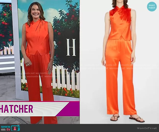 Nanushka Difya Wrap Top worn by Teri Hatcher on Today