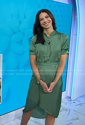 Natalie’s green satin dress on Today