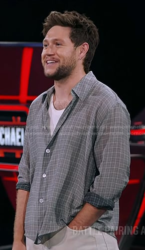 Niall’s grey plaid opening scene shirt on The Voice