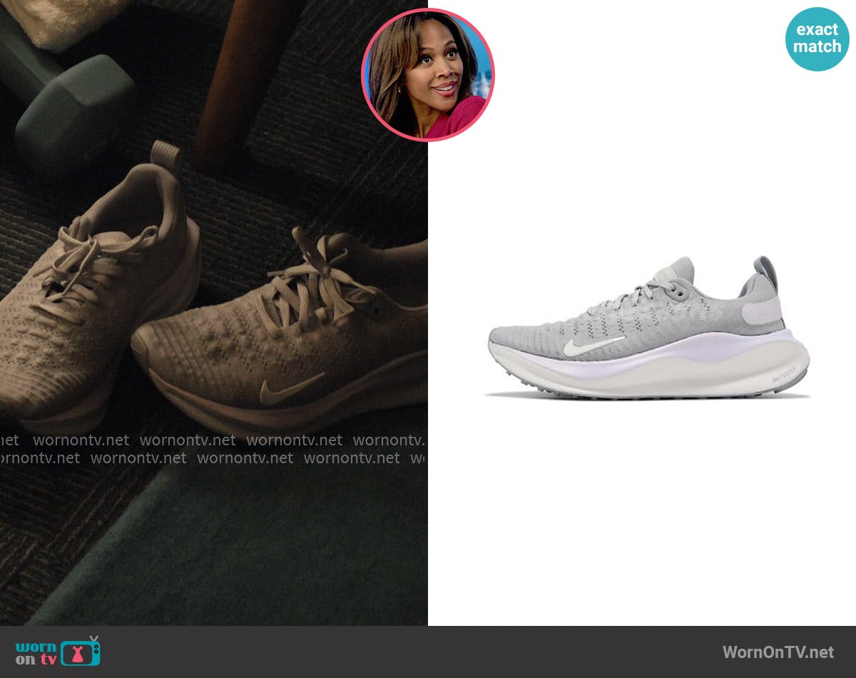 Nike ReactX Infinity Run 4 in Light Smoke Grey worn by Christina Hunter (Nicole Beharie) on The Morning Show