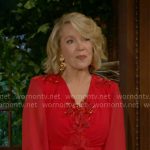 Nikki’s red beaded long-sleeve dress on The Young and the Restless