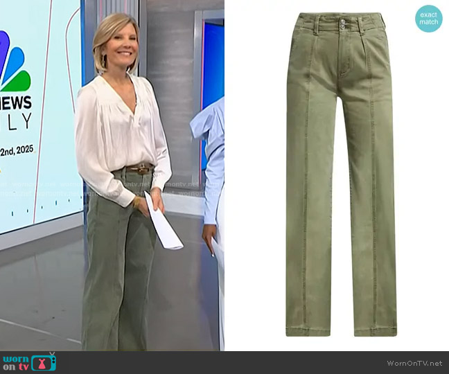 Paige Brooklyn Seamed Wide-Leg Pants worn by Kate Snow on NBC News Daily
