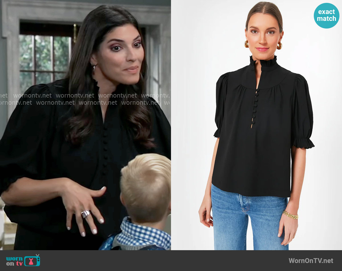 Pomander Place Selena Blouse worn by Brook Lynn Quartermaine (Amanda Setton) on General Hospital