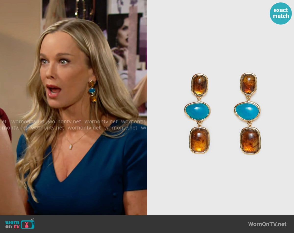 Princess Polly Rosabella Earrings Multi worn by Donna Logan (Jennifer Gareis) on The Bold and the Beautiful
