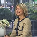 Samantha Brown’s beige quilted jacket on Today