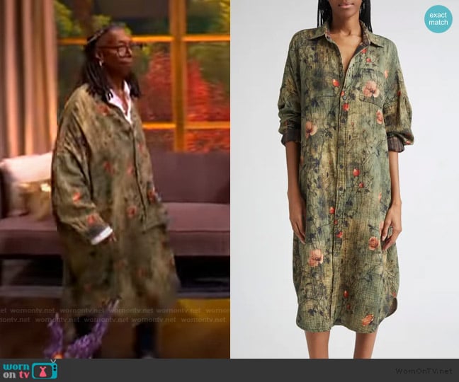 R13 Jumbo Long Sleeve Shirtdress worn by Whoopi Goldberg on The View