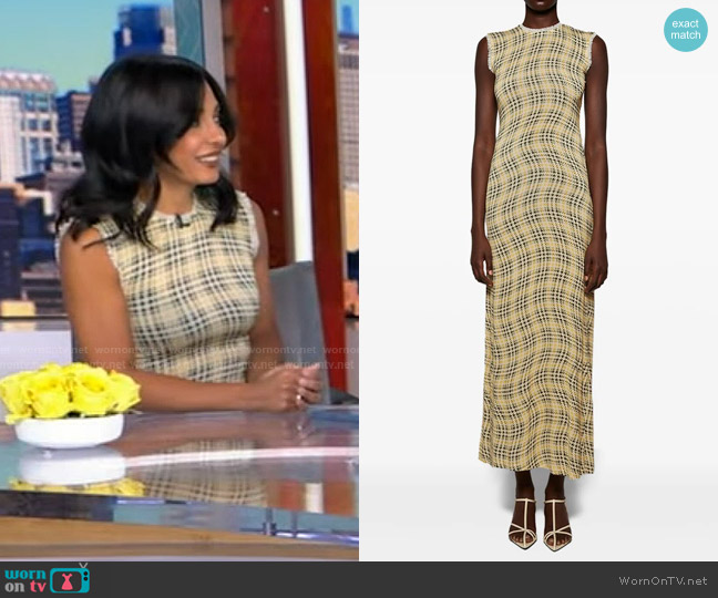 Rabanne Tartan Check Maxi Dress worn by Dr. Tara Narula on Good Morning America