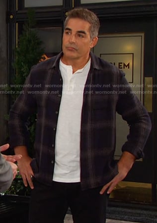 Rafe’s black plaid shirt on Days of our Lives