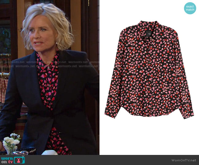 Rails Josephine Shirt in Love Struck worn by Kayla Brady (Mary Beth Evans) on Days of our Lives