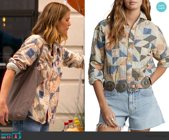 Ralph Lauren Cotton Patchwork Blouse worn by Hannah Cooper (Brooklyn Decker) on The Runarounds