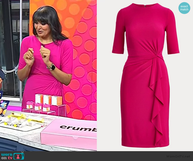 Ralph Lauren Twisted-Knot Jersey Dress worn by Sonal Dutt on Today