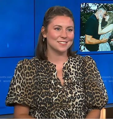 Reagan Baylee’s leopard tie front top on Access Hollywood
