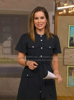 Rebecca’s navy utility shirtdress on Good Morning America