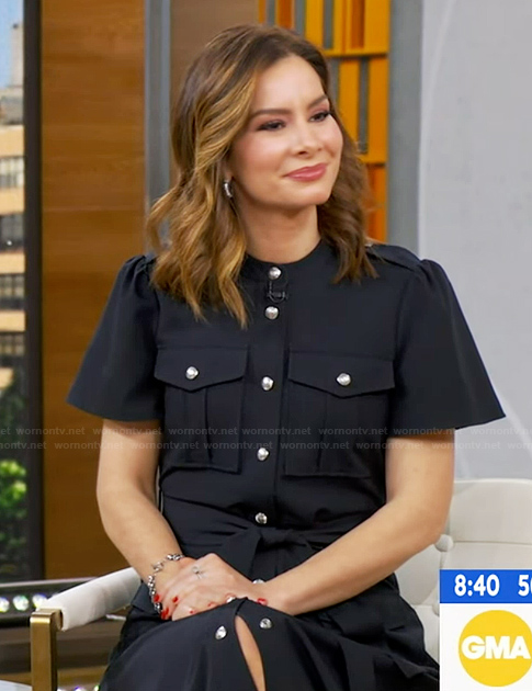 Rebecca’s navy utility shirtdress on Good Morning America