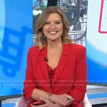 Christine’s red cami and suit on Today