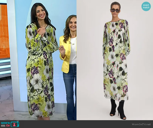 Reiss Florere Printed Blouson Sleeve Midi Dress worn by Dr. Natalie Azar on Today