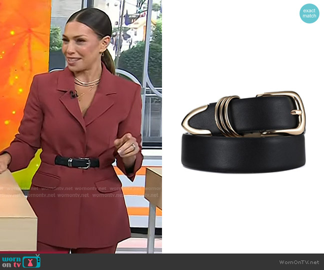 Risantry Leather Belts with Gold Buckle worn by Melissa Garcia on Today