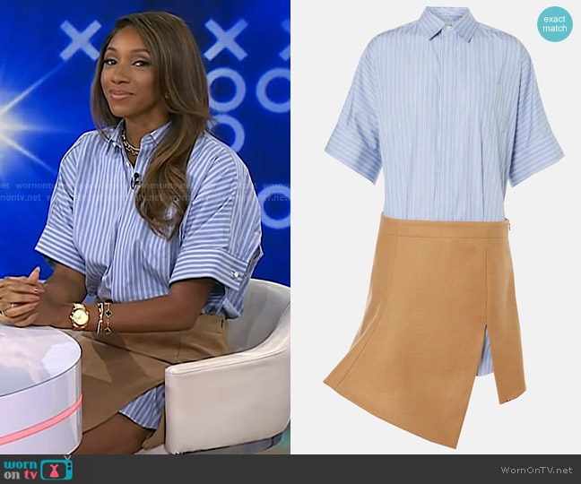 Sacai Melton Cotton Poplin and Wool Minidress worn by Maria Taylor on Today