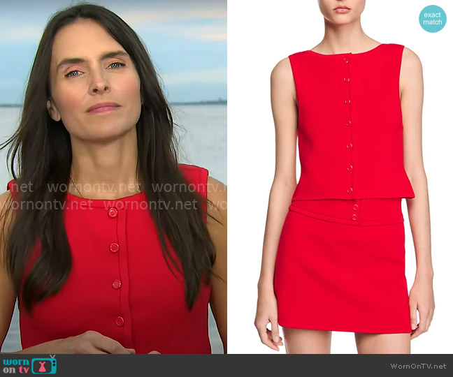 Sandro Sleeveless Sweater worn by Lilia Luciano on CBS Mornings