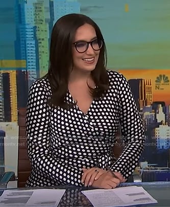 Savannah’s black polka dot wrap dress on NBC News Daily