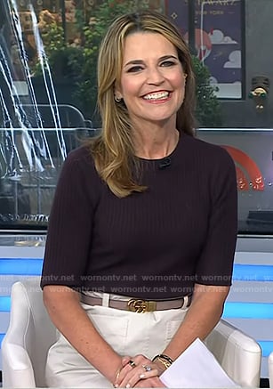 Savannah’s brown ribbed top on Today
