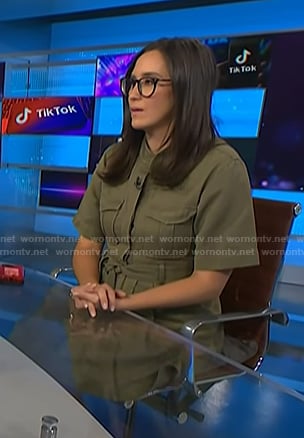 Savannah’s olive green flap pocket dress on NBC News Daily