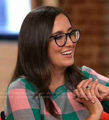 Savannah’s pink and green gingham sweater on Today