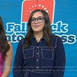 Savannah’s navy dress with white stitching on Today