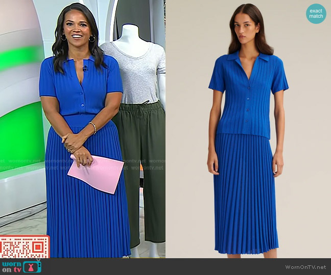 Scanlan Theodore Pleated Rib Cuffed Shirt worn by Laura Jarrett on Today