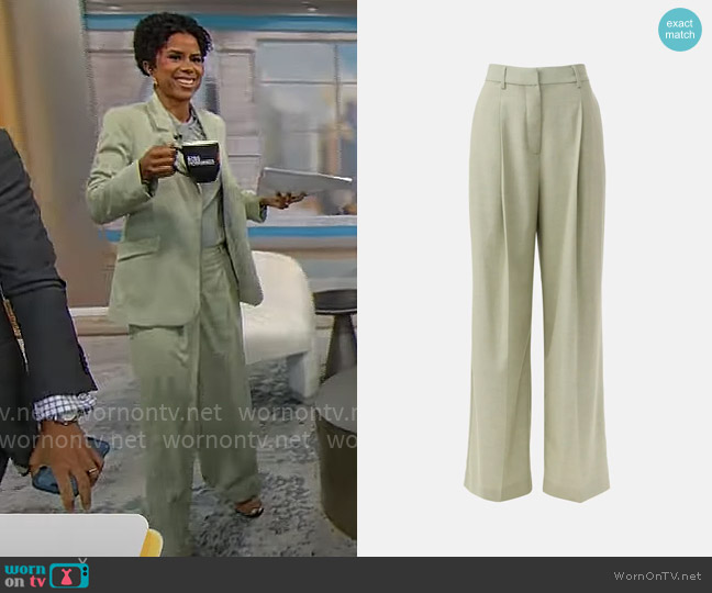 Scotch & Soda Rose High-Rise Wide Leg Pants worn by Adriana Diaz on CBS Mornings