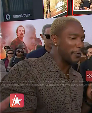 Scott’s brown camp collar shirt on Access Hollywood