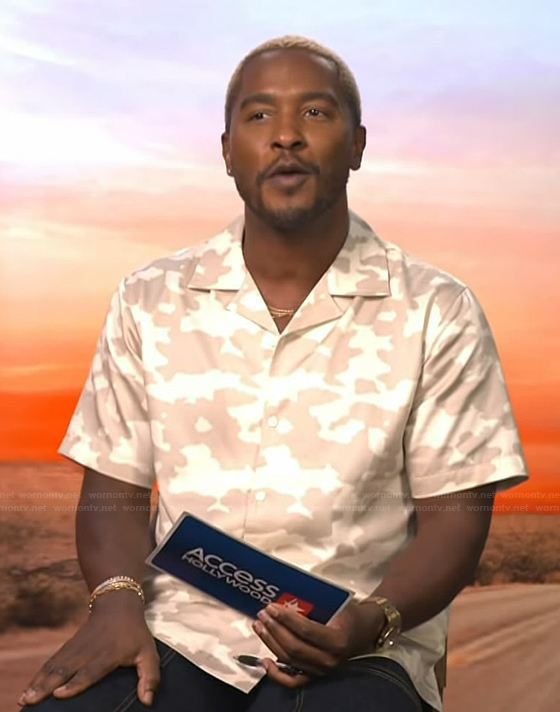 Scott’s camo print shirt on Access Hollywood