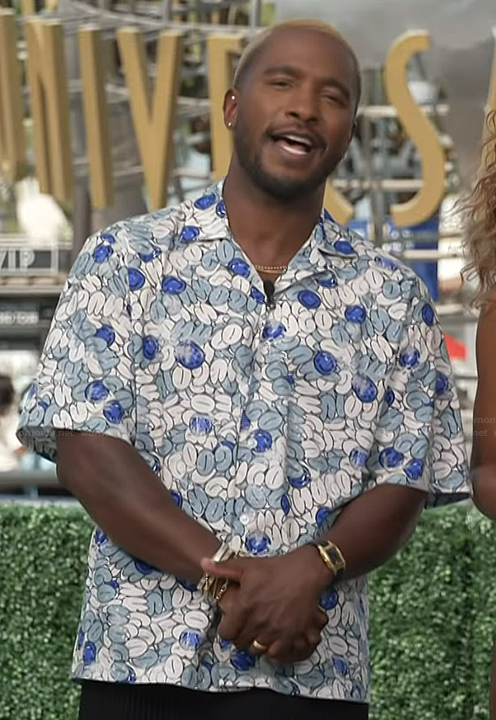 Scott’s floral print shirt on Access Hollywood