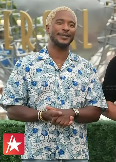 Scott’s floral print shirt on Access Hollywood