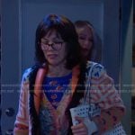 Susan’s fox print top and fringed cardigan on Days of our Lives